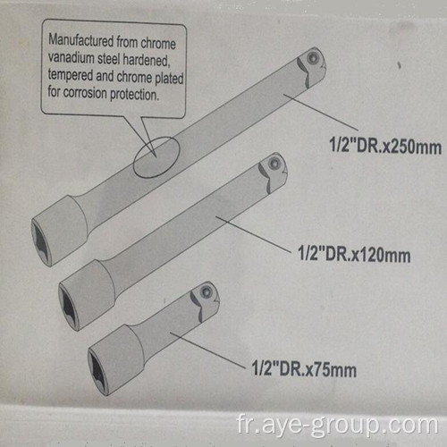 1/2 &quot;Dr.Socket Extension Bar définit 3PCS